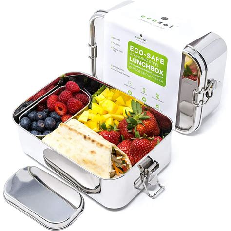 large stainless steel bento box|eco friendly metal lunch box.